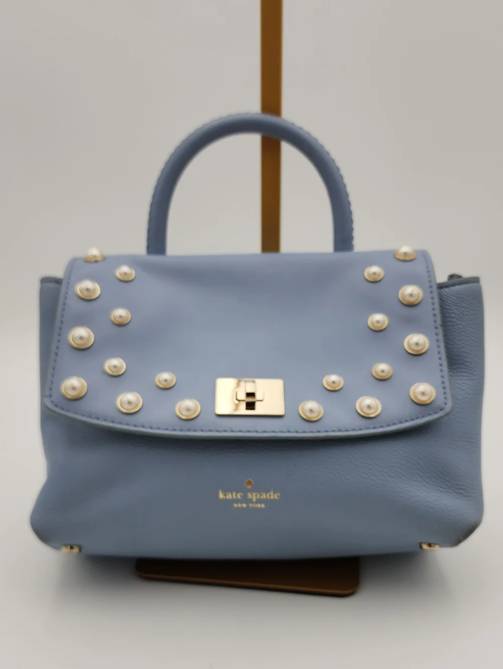 kate spade Powder Blue Pearl-Embellished Leather Satchel